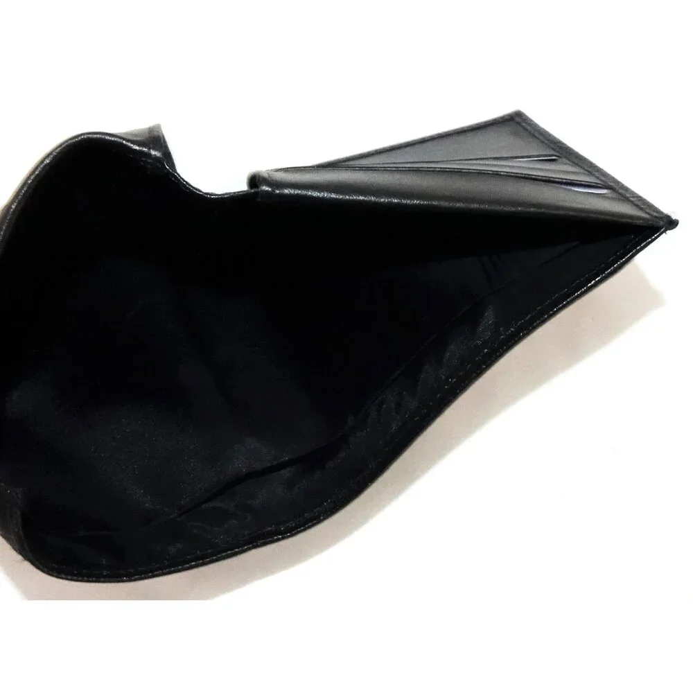 Vintage St Thomas Wallet Black Pebbled Leather Genuine Cowhide Womens Billfold G